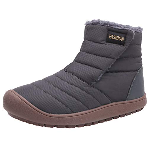 Rengzun Herren Damen Wasserdicht Rutschfest Schlupfstiefel Schneeschuhe Winter Schneeboots Outdoor Freizeit Halbstiefel Warm Gefüttert Stiefelette Halbstiefel von Rengzun