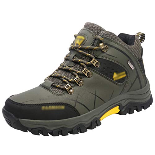 Rengzun Outdoor Wanderschuhe Trekkingschuhe Für Männer Warme rutschfest Trekkingstiefel Bequem Atmungsaktiv Leicht High-Top Sneaker Herbst Winter von Rengzun