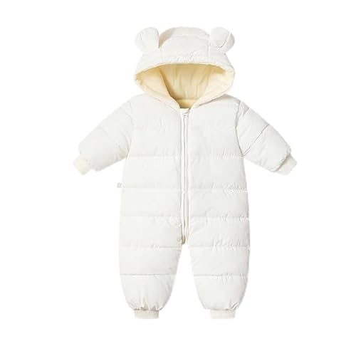 Renholin Baby Jungen Mädchen Winter Snowsuit Warm Down Romper Neugeborene dicke Reißverschluss Winddichte Kapuze Fleece Jumpsuit für Oberbekleidung von Renholin