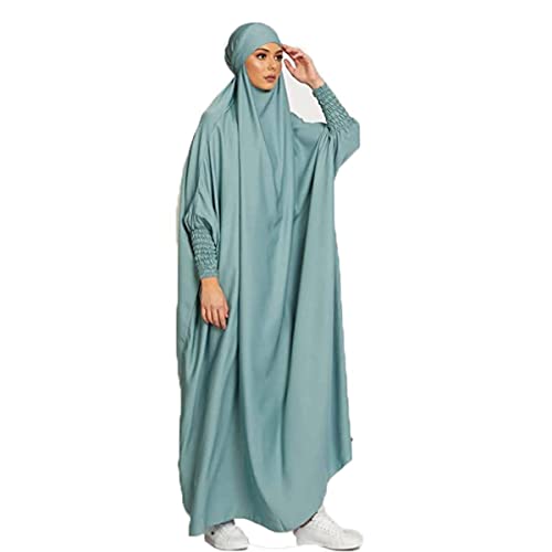 Renholin Frauen Muslimisches Kleid EIN Stück Gebetskleid für Frauen Abaya Islamischer Naher Osten Dubai Türkei Maxi Abaya Kaftan mit Hijab Kleid Volle Abdeckung Kleid von Renholin