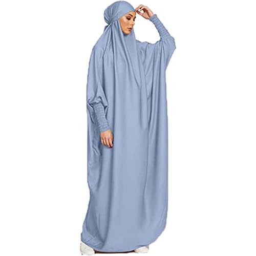 Renholin Frauen Muslimisches Kleid EIN Stück Gebetskleid für Frauen Abaya Islamischer Naher Osten Dubai Türkei Maxi Abaya Kaftan mit Hijab Kleid Volle Abdeckung Kleid von Renholin