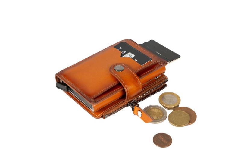 Renna Leather Brieftasche Geldbörse mit Mechanismus Münzfach Geldscheinfach von Renna Leather