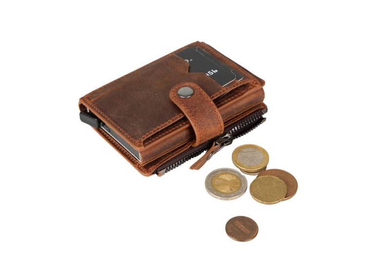 Renna Leather Brieftasche Geldbörse mit Mechanismus Münzfach Geldscheinfach von Renna Leather