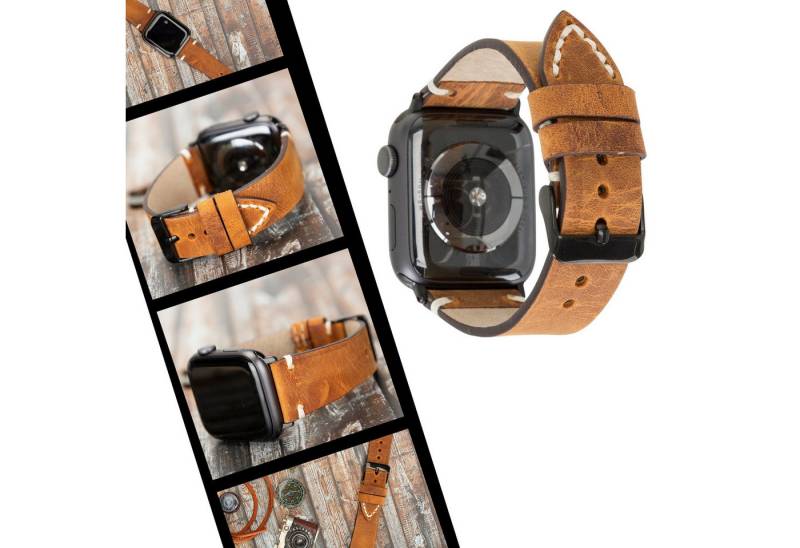 Renna Leather Smartwatch-Armband Apple Watch Band für Series 10 / Ultra/9/SE/8-1 Echtleder Armband von Renna Leather