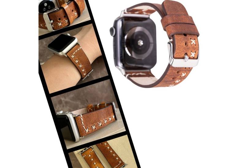 Renna Leather Smartwatch-Armband Apple Watch Band für Series 10 / Ultra/9/SE/8-1 Echtleder Armband von Renna Leather