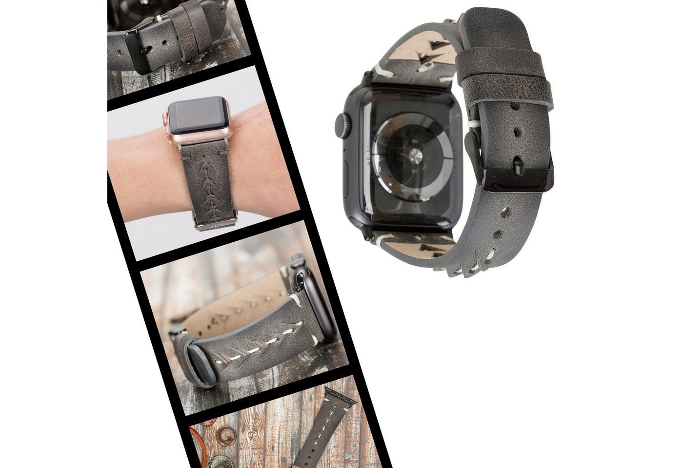 Renna Leather Smartwatch-Armband Apple Watch Band für Series 10 / Ultra/9/SE/8-1 Echtleder Armband von Renna Leather