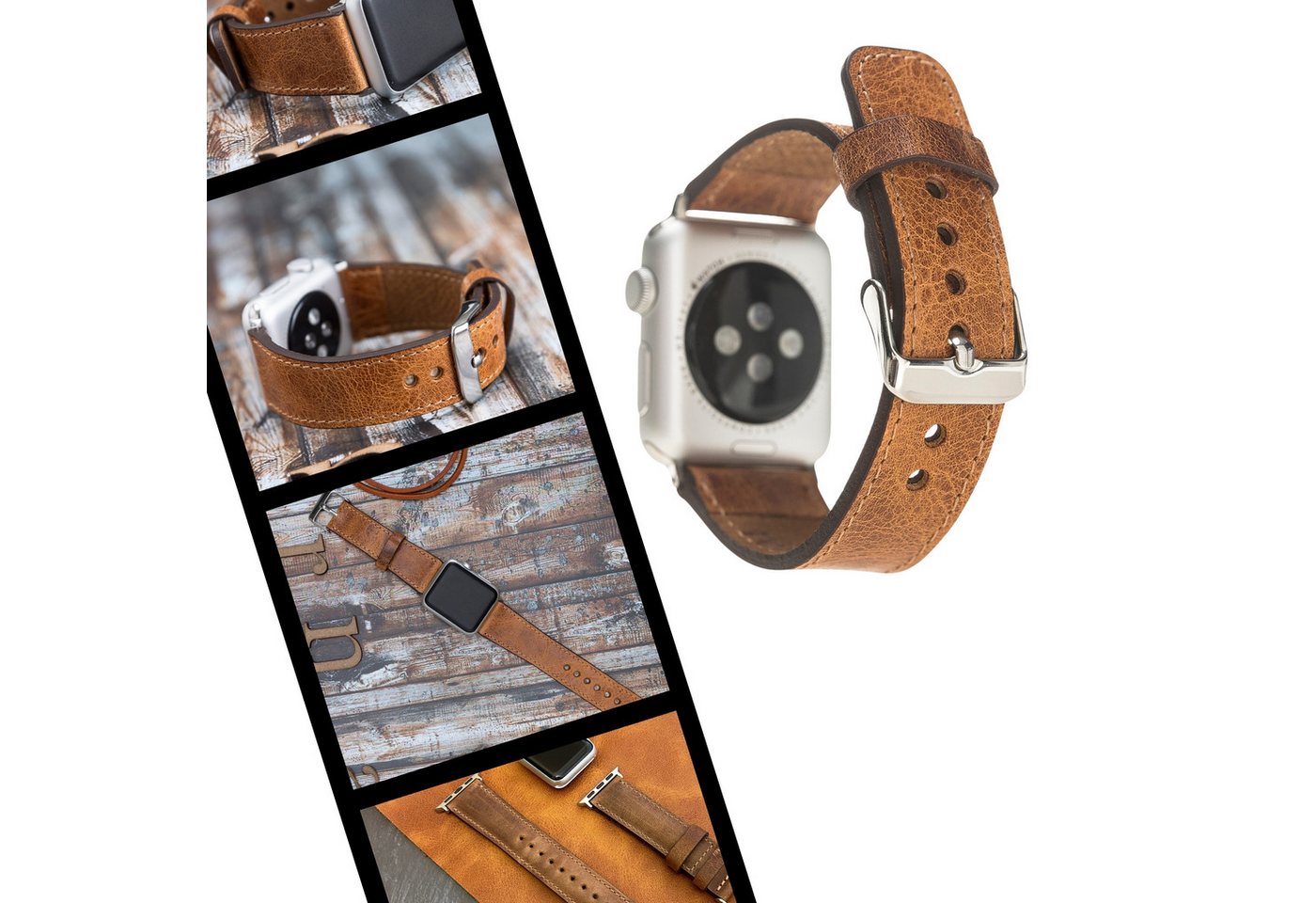 Renna Leather Smartwatch-Armband Apple Watch Band für Series 11/10 / Ultra/9/SE/8-1 Echtleder Armband von Renna Leather