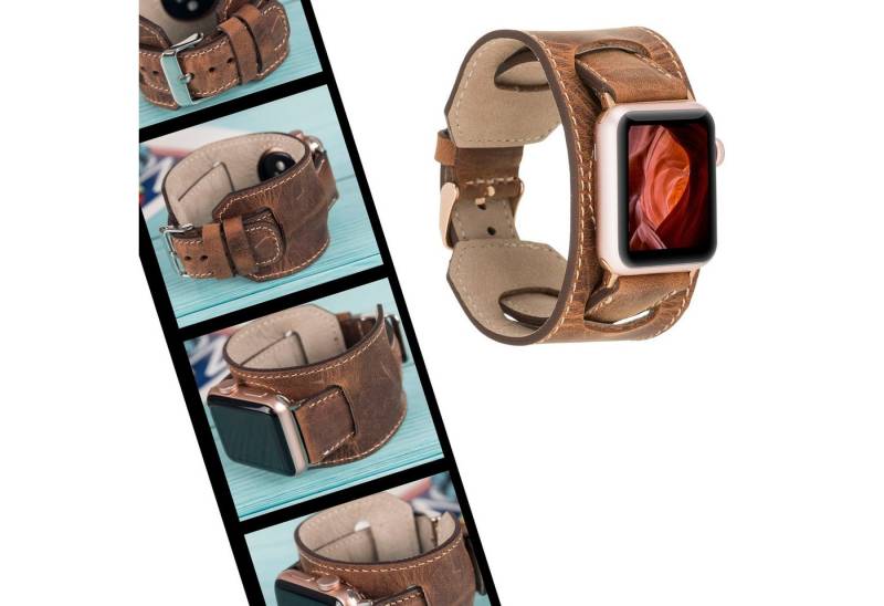 Renna Leather Smartwatch-Armband Apple Watch Band für Series 11/10 / Ultra/9/SE/8-1 Echtleder Armband von Renna Leather