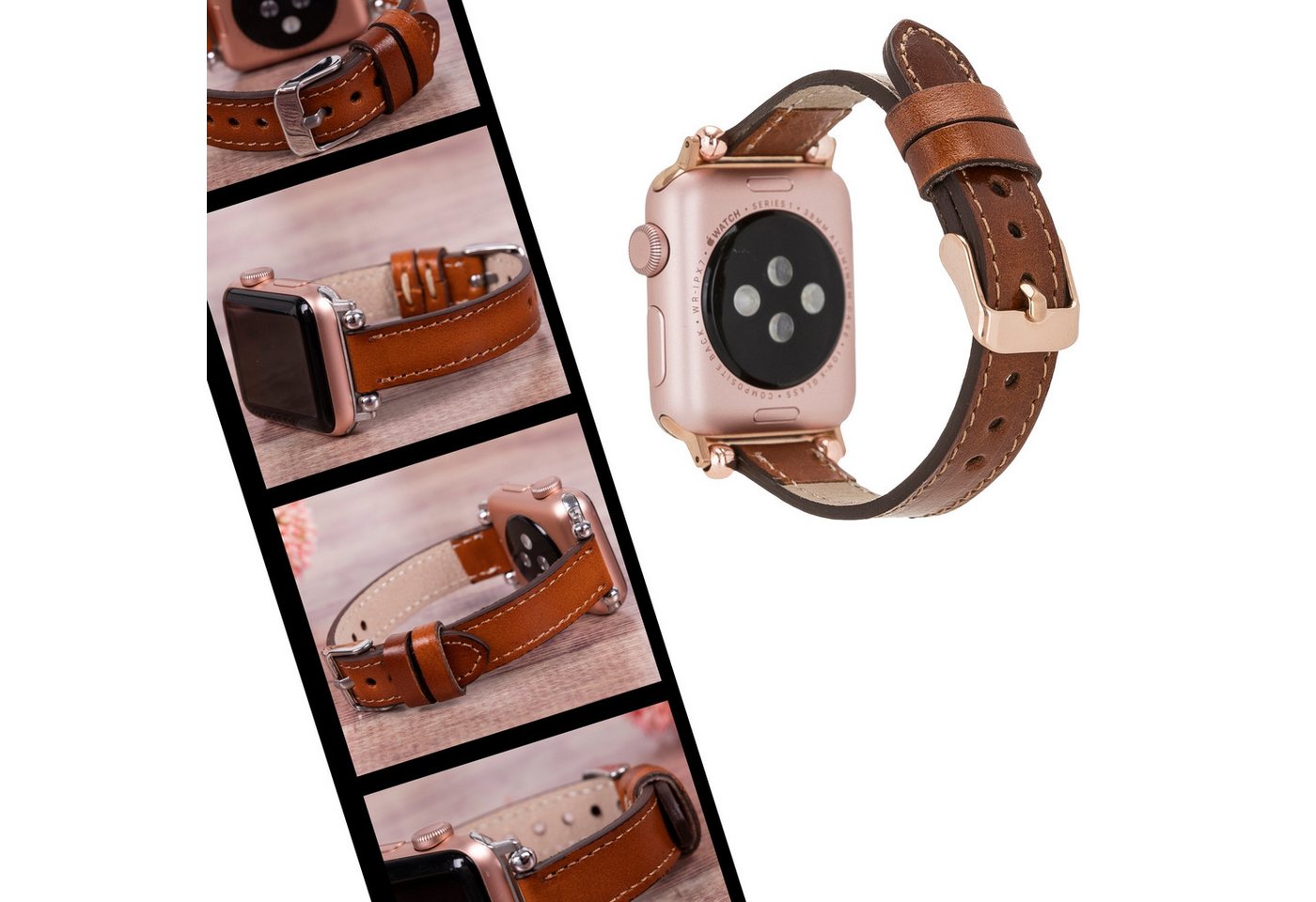 Renna Leather Smartwatch-Armband Apple Watch Band für Series 11/10 / Ultra/9/SE/8-1 Echtleder Armband von Renna Leather