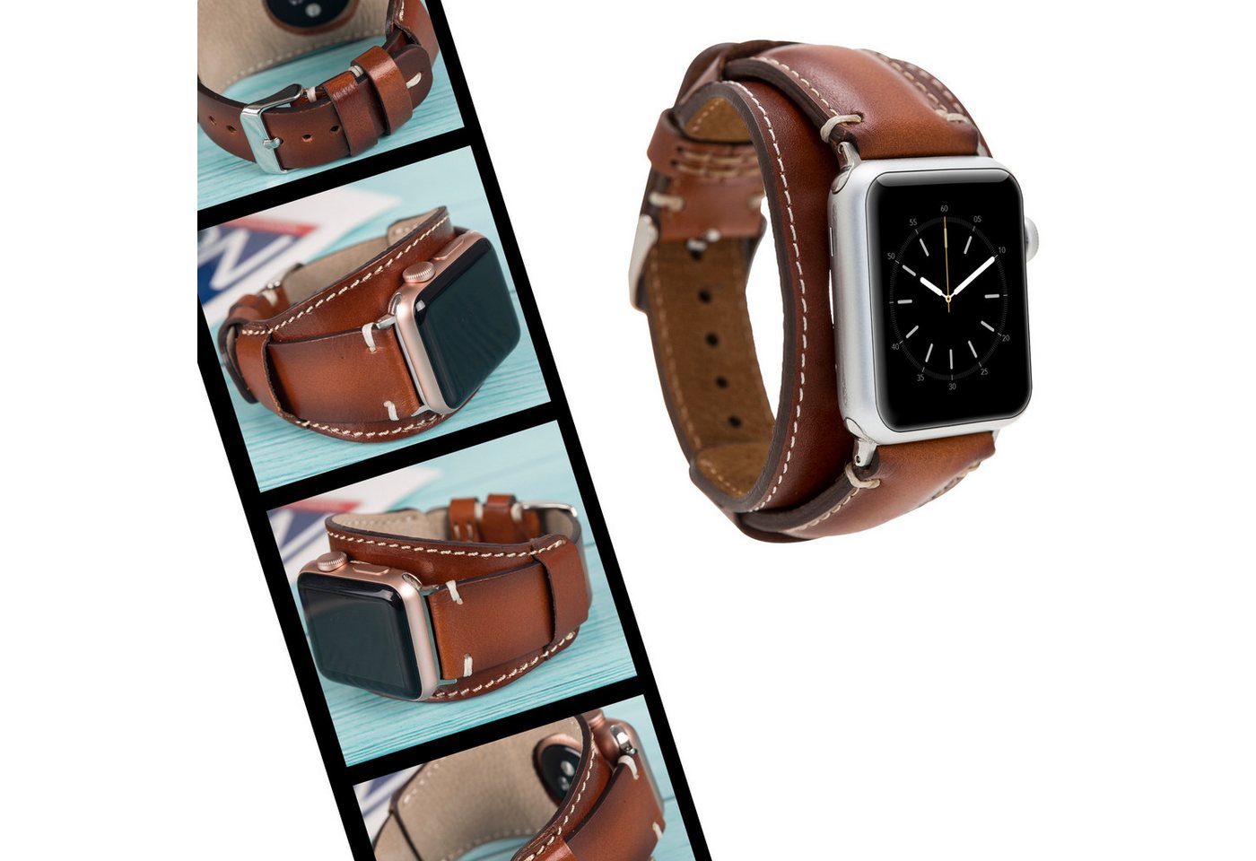 Renna Leather Smartwatch-Armband Apple Watch Band für Series 11/10 / Ultra/9/SE/8-1 Echtleder Armband von Renna Leather