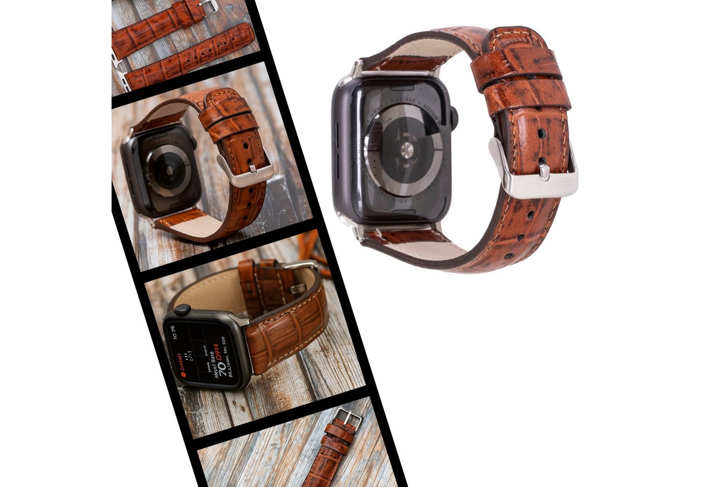 Renna Leather Smartwatch-Armband Apple Watch Band für Series 11/10 / Ultra/9/SE/8-1 Echtleder Armband von Renna Leather