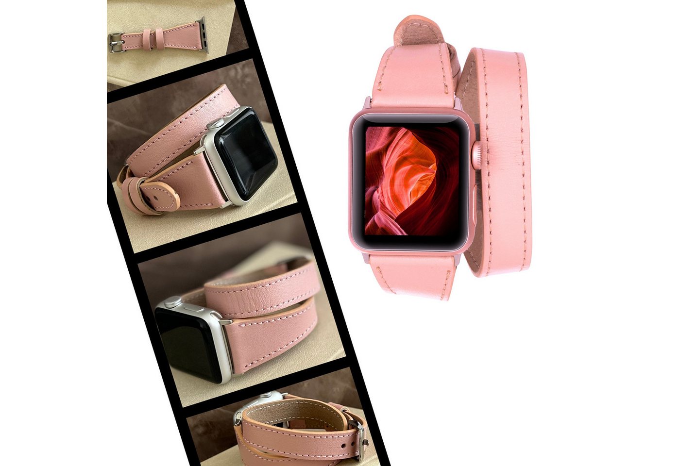 Renna Leather Smartwatch-Armband Apple Watch Band für Series 11/10 / Ultra/9/SE/8-1 Echtleder Armband von Renna Leather