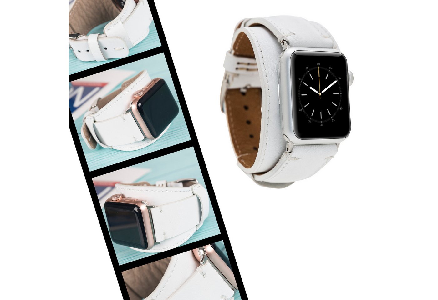 Renna Leather Smartwatch-Armband Apple Watch Band für Series 11/10 / Ultra/9/SE/8-1 Echtleder Armband von Renna Leather