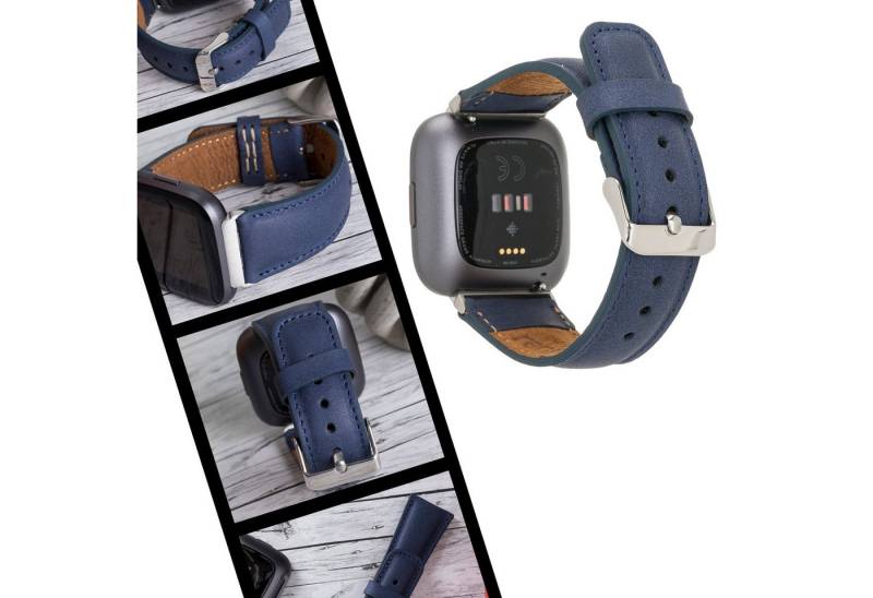 Renna Leather Smartwatch-Armband Echtleder Armband für Fitbit Versa 4 / 3 / Sense 2 / Sense von Renna Leather