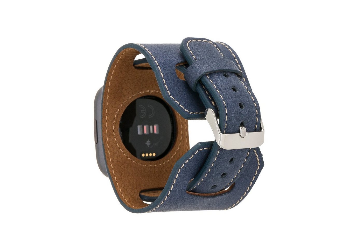 Renna Leather Smartwatch-Armband Fitbit Versa 4 / 3 / Sense & 2 Armband Echtes Leder Ersatzarmband von Renna Leather