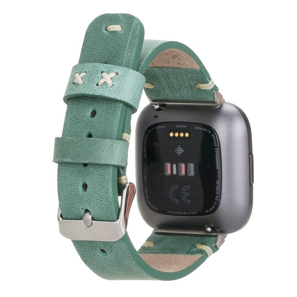 Renna Leather Smartwatch-Armband Fitbit Versa 4 / 3 / Sense & 2 Armband Echtes Leder Ersatzarmband von Renna Leather