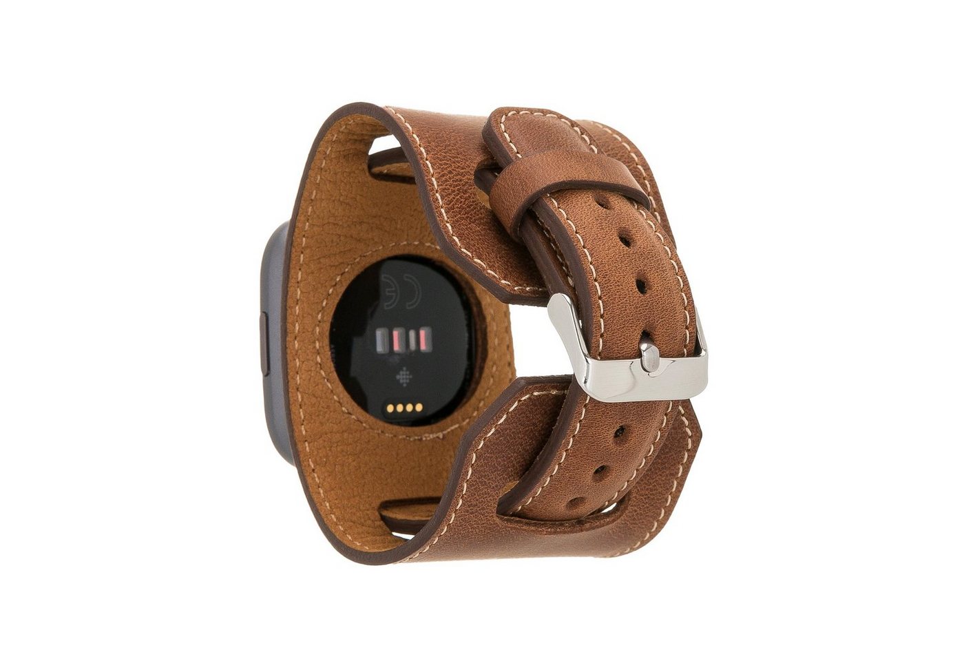 Renna Leather Smartwatch-Armband Fitbit Versa 4 / 3 / Sense & 2 Armband Echtes Leder Ersatzarmband von Renna Leather