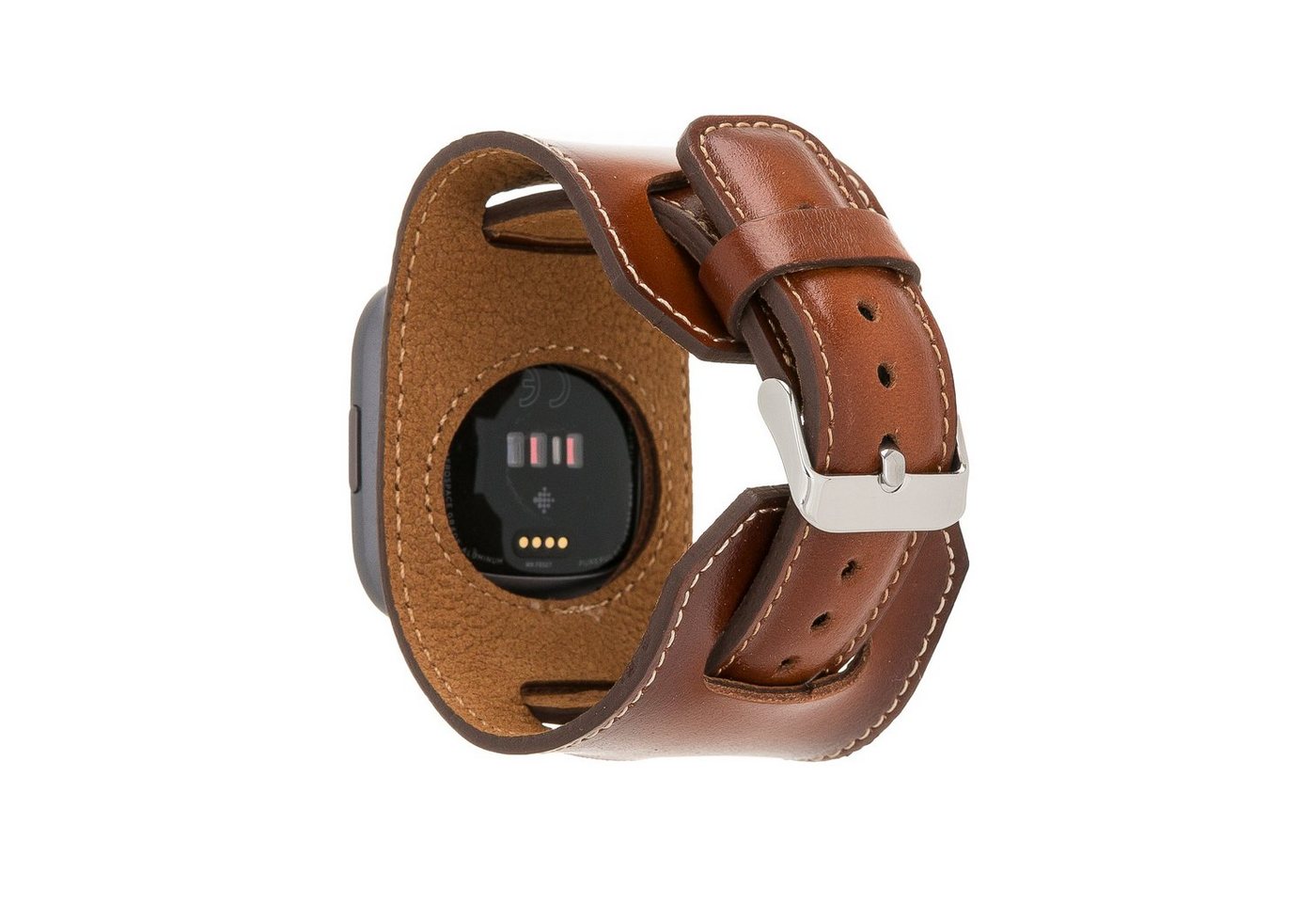 Renna Leather Smartwatch-Armband Fitbit Versa 4 / 3 / Sense & 2 Armband Echtes Leder Ersatzarmband von Renna Leather