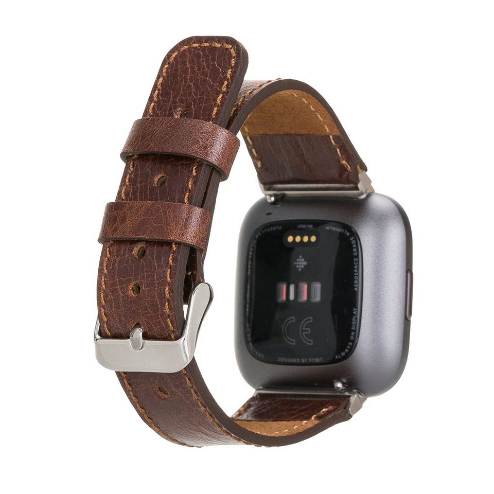 Renna Leather Smartwatch-Armband Fitbit Versa 4 / 3 / Sense & 2 Armband Echtes Leder Ersatzarmband von Renna Leather