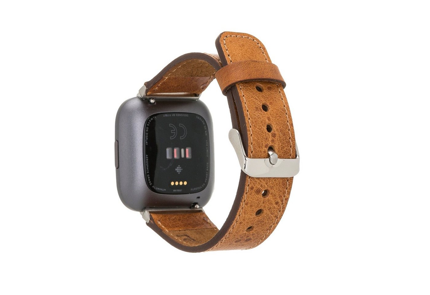 Renna Leather Smartwatch-Armband Fitbit Versa 4 / 3 / Sense & 2 Armband Echtes Leder Ersatzarmband von Renna Leather