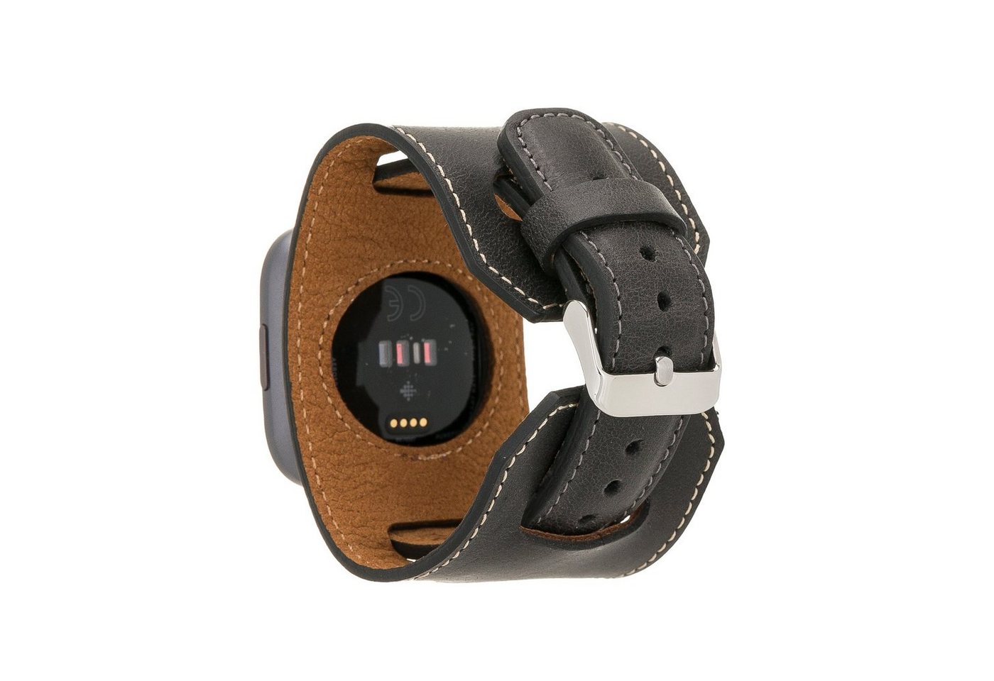 Renna Leather Smartwatch-Armband Fitbit Versa 4 / 3 / Sense & 2 Armband Echtes Leder Ersatzarmband von Renna Leather