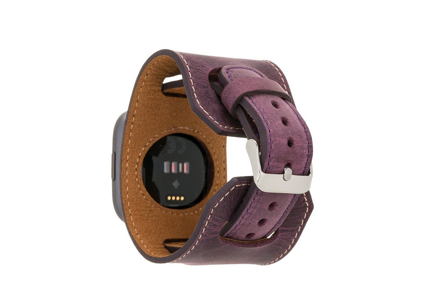 Renna Leather Smartwatch-Armband Fitbit Versa 4 / 3 / Sense & 2 Armband Echtes Leder Ersatzarmband von Renna Leather