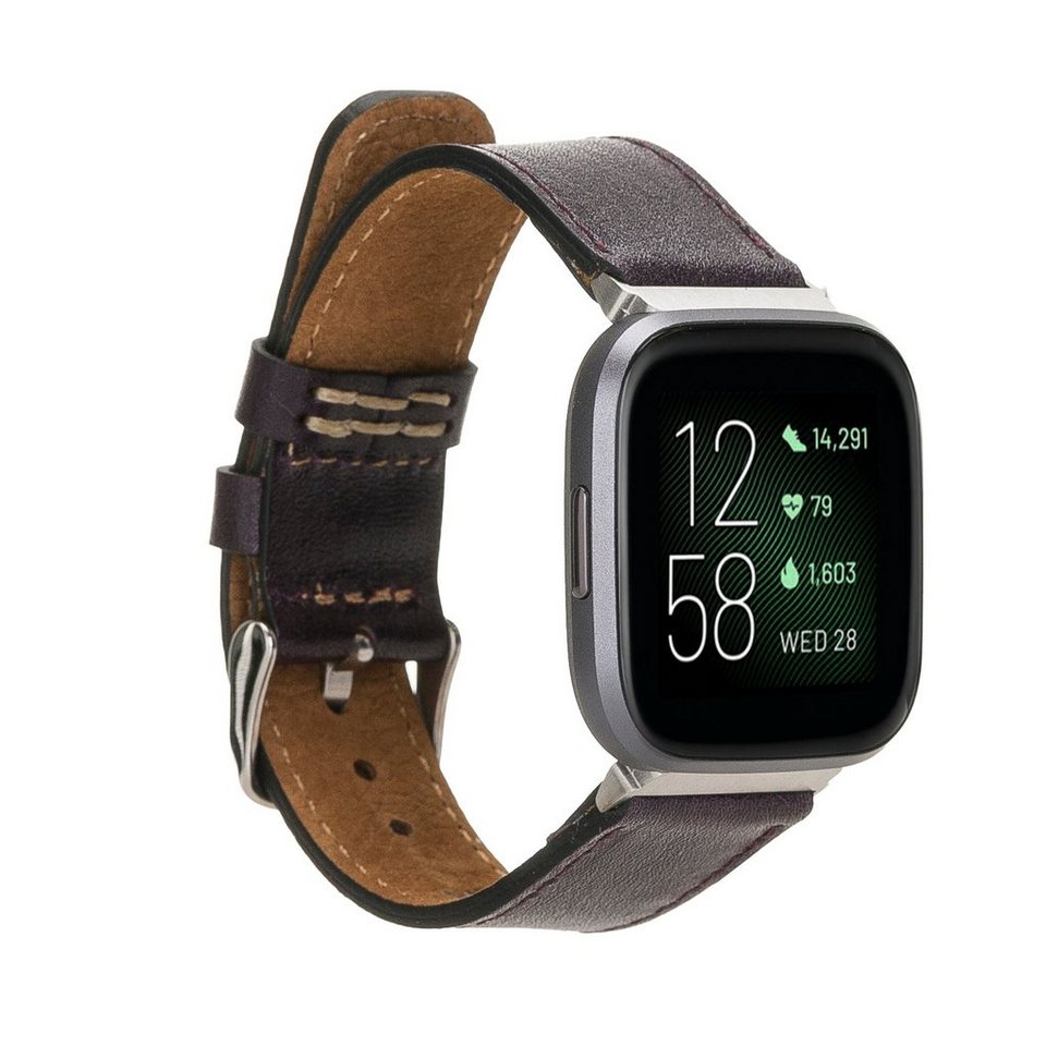 Renna Leather Smartwatch-Armband Fitbit Versa 4 / 3 / Sense & 2 Armband Echtes Leder Ersatzarmband von Renna Leather