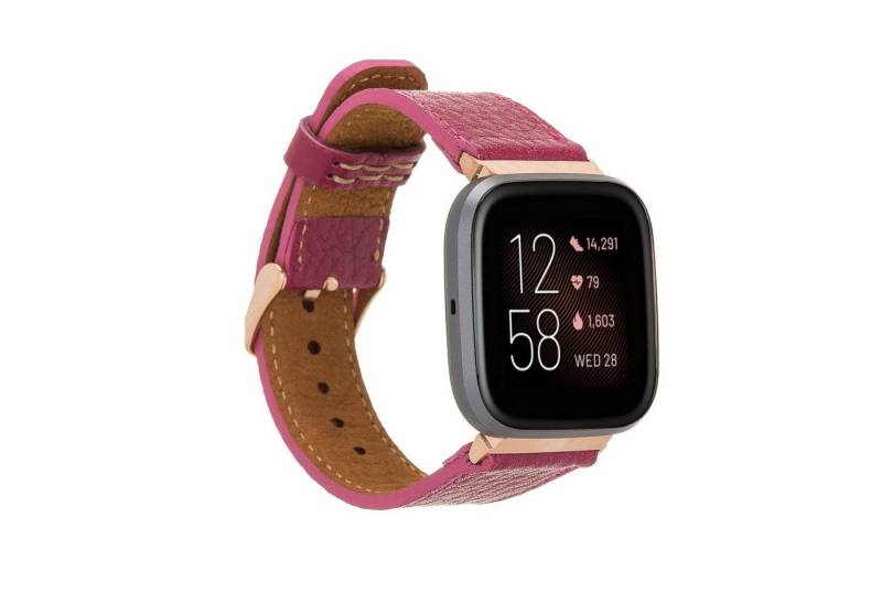 Renna Leather Smartwatch-Armband Fitbit Versa 4 / 3 / Sense & 2 Armband Echtes Leder Ersatzarmband von Renna Leather