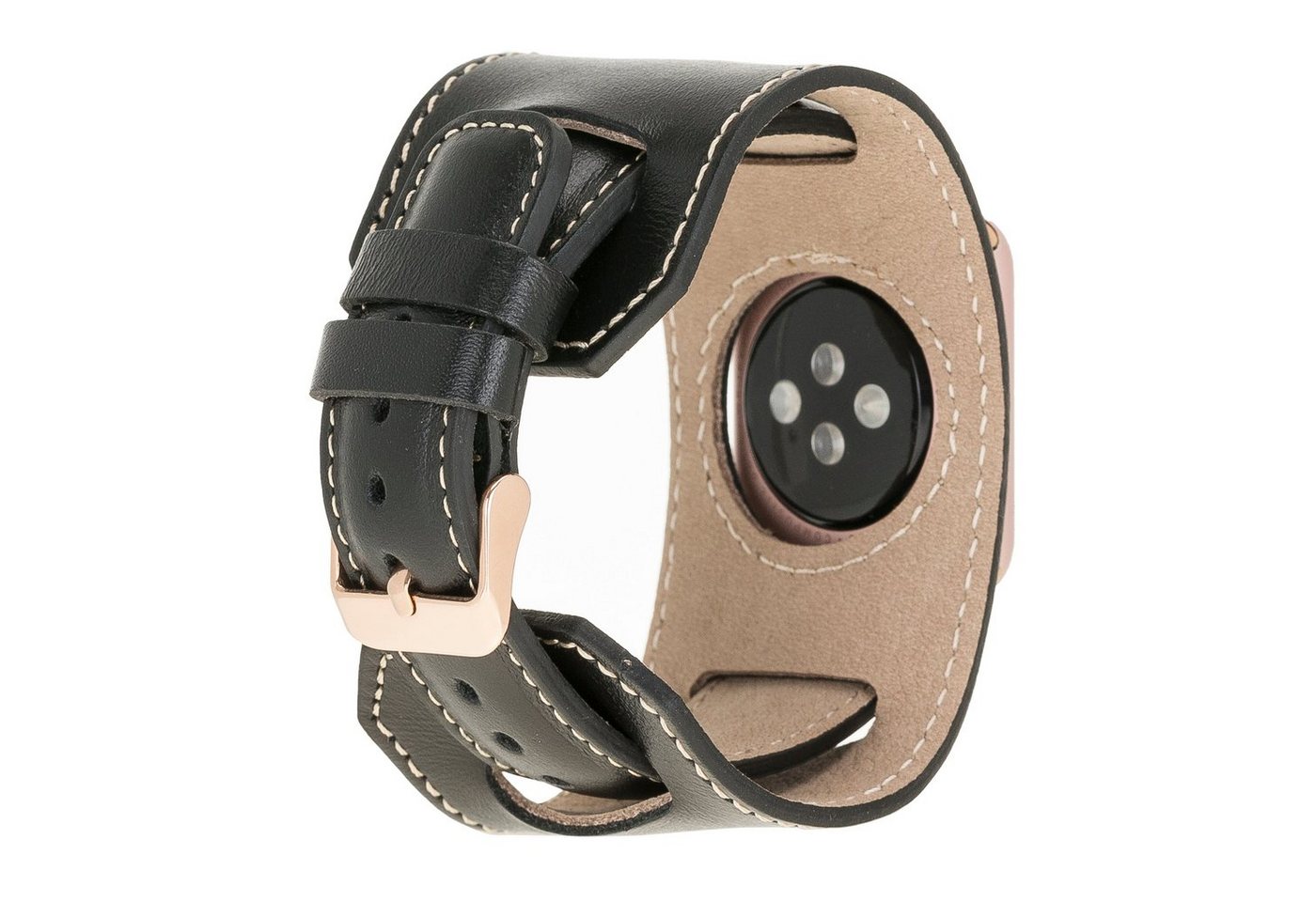 Renna Leather Smartwatch-Armband Fitbit Versa 4 / 3 / Sense & 2 Armband Echtes Leder Ersatzarmband von Renna Leather