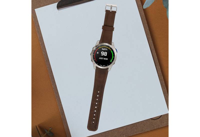 Renna Leather Uhrenarmband Garmin QR20 QR22 QF20 QF22 QF26 Leder Smart Uhrenarmband von Renna Leather