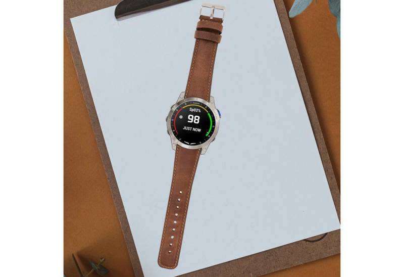 Renna Leather Uhrenarmband Garmin QR20 QR22 QF20 QF22 QF26 Leder Smart Uhrenarmband von Renna Leather