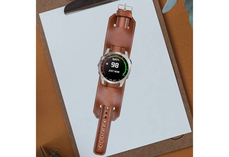 Renna Leather Uhrenarmband Garmin QR20 QR22 QF20 QF22 QF26 Leder Smart Uhrenarmband von Renna Leather