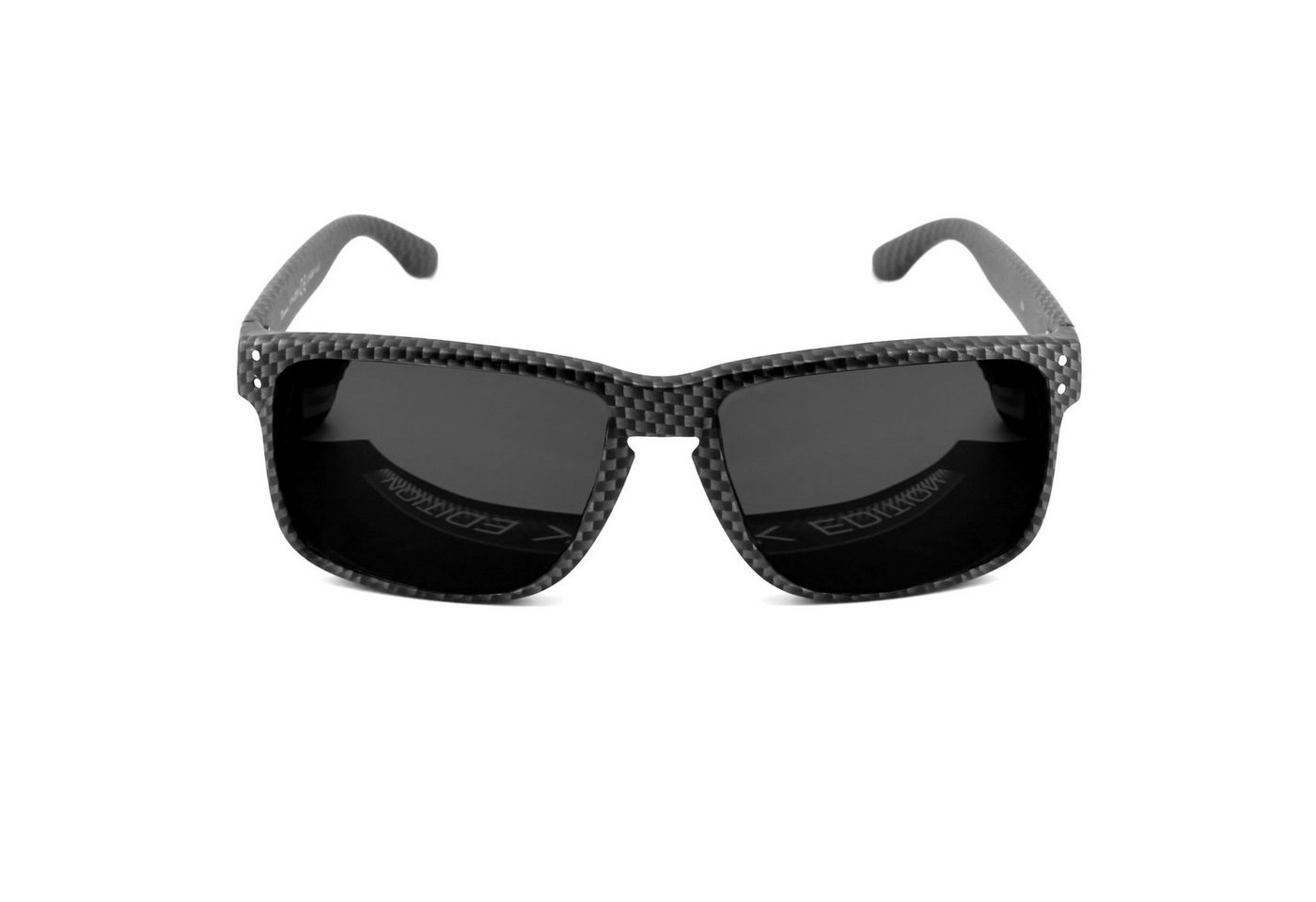Rennec Sonnenbrille (Herren Motorsport Brille mit Brillenbeutel) Brille in Carbon Optik stabile Gelenke und Schwarz Getönte Gläser von Rennec