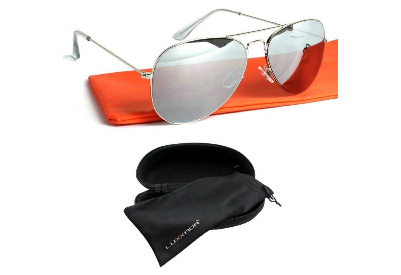 Rennec Sonnenbrille (Pilotenbrille mit Hardcase und schwarzen Brillenbeutel) Gläser Silber und Rosa Verspiegelt oder Schwarz Polarisiert Getönt von Rennec
