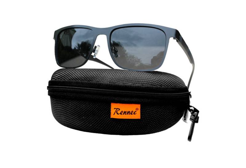 Rennec Sonnenbrille (1x Herren Brille mit Hardcase und Brillenbeutel) Rechteckige Metallbrille mit Polarisierte Gläsern Rennec Sonnenbrille (1x Herren Brille mit Hardcase und Brillenbeutel) Rechteckige Metallbrille mit Polarisierte Gläsern von Rennec
