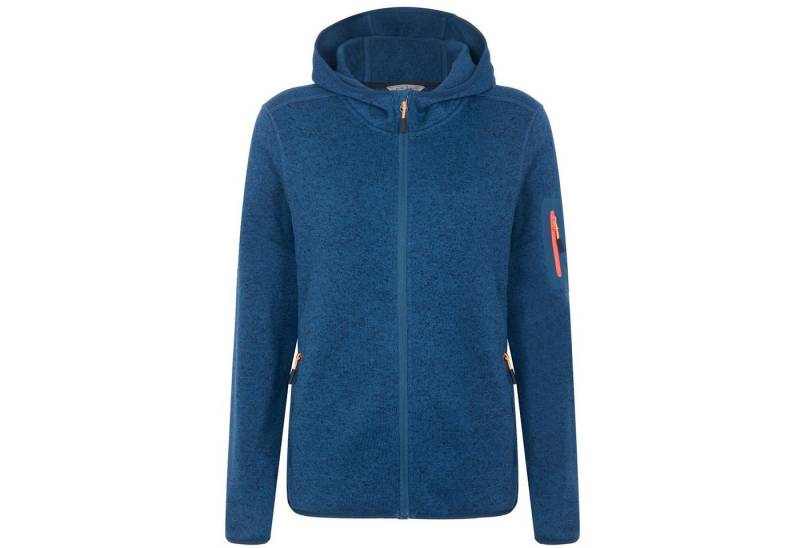RennerXXL Strickfleecejacke Blue Wave Lotte Damen Fleece Jacke große Größen 46-56 Kontrastdetails, Logo-Stickerei, zusätzliche Oberarmtasche von RennerXXL