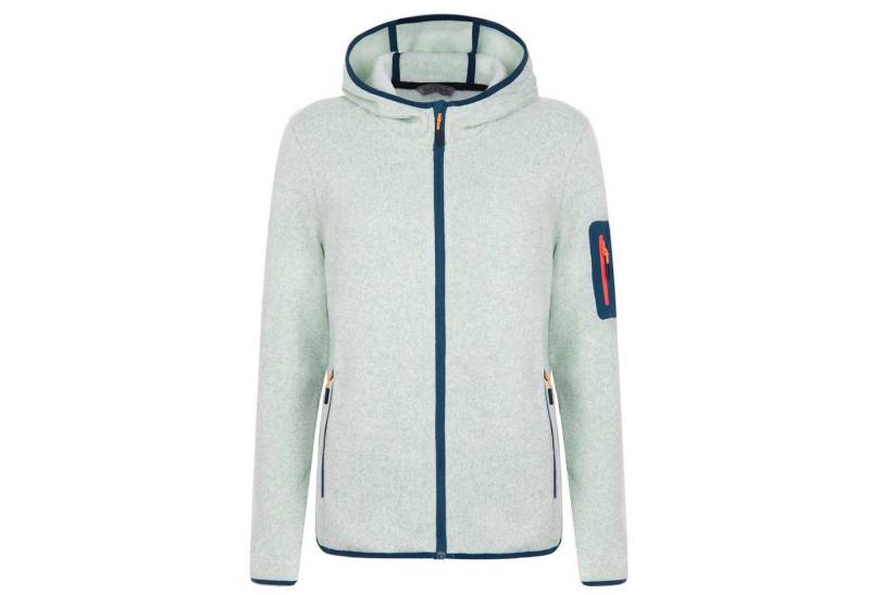 RennerXXL Strickfleecejacke Blue Wave Lotte Damen Fleece Jacke große Größen 46-56 Kontrastdetails, Logo-Stickerei, zusätzliche Oberarmtasche von RennerXXL