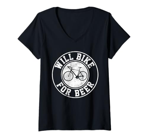 Damen Fahrrad Rennrad Bier Lustig Rennradfahrer Geschenk T-Shirt mit V-Ausschnitt Damen Fahrrad Rennrad Bier Lustig Rennradfahrer Geschenk T-Shirt mit V-Ausschnitt von Rennrad Co.