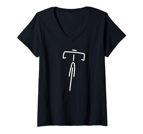 Damen Minimalist Rennrad Fahrrad Fixie Radsportler Rennrad T-Shirt mit V-Ausschnitt Damen Minimalist Rennrad Fahrrad Fixie Radsportler Rennrad T-Shirt mit V-Ausschnitt von Rennräder Sport Rennradfahrer Radsport Zubehör