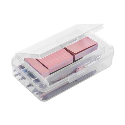 Renopfect Doppellagige Stifttasche, Doppellagiges Federmäppchen | Transparentes hartes Federmäppchen,Schreibwarentasche mit großem Fassungsvermögen, robuste Make-up-Box, stapelbare Bastelaufbewahrung Renopfect Doppellagige Stifttasche, Doppellagiges Federmäppchen | Transparentes hartes Federmäppchen,Schreibwarentasche mit großem Fassungsvermögen, robuste Make-up-Box, stapelbare Bastelaufbewahrung von Renopfect