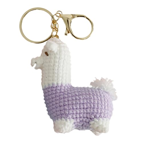 Renopfect Häkeltier Alpaka Figur, Taschenanhänger Tierdesign, Handgewebter Schmuck Für Geburtstag Geldbörse Rucksack Kinder Erwachsene Autoschlüssel von Renopfect