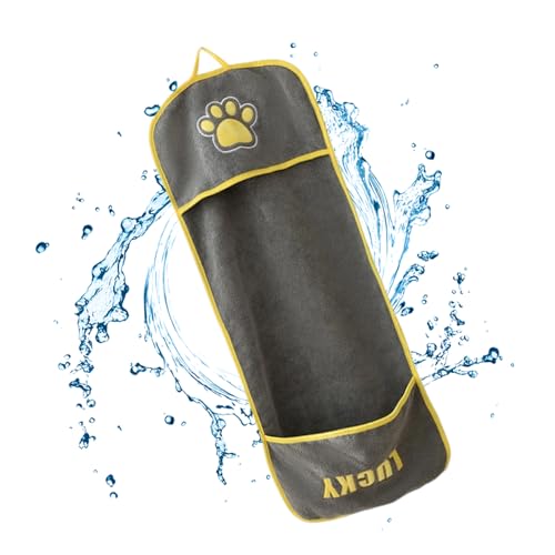 Renopfect Handtücher zum Trocknen von Hunden | Badetuch für Hunde und Katzen mit Handtaschen | Zubehör für Haustierdusche Reinigung Pflege Welpenbad und Badezimmer | Kleine Mittelgroße Große Rassen von Renopfect