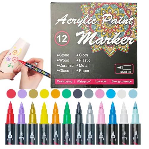 Renopfect Hautmarker | 12 Stück Temporäre Haut Marker | Zeichenstifte Set Für Kunstzeichnen Schminken Malen Für Frauen Männer Jugendliche von Renopfect