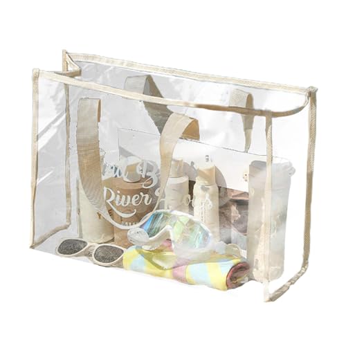 Renopfect Klare Einkaufstasche, transparente Tasche - Klarsichtbeutel - Große transparente PVC-Tragetasche für den Außenbereich, Pool, Langer Schultergurt, transparente wasserdichte Tasche mit von Renopfect