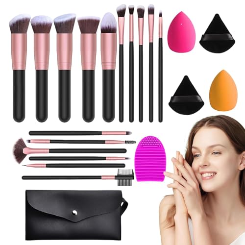 Renopfect Make-up-Pinsel-Set, Make-up-Werkzeug-Set,Make-up-Pinsel- und Schwämme-Set, 20-teilig - Komplettes Set an Make-up-Tools für Lidschatten, Rouge, Concealer und Foundation für jedes von Renopfect