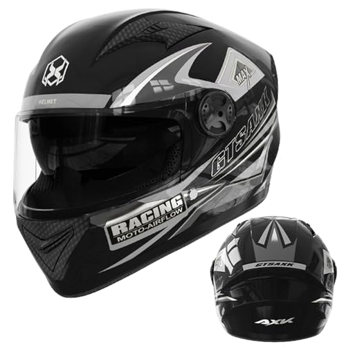 Renopfect Motorradhelm Integralhelm Klapphelm Motorrad Herren, RollerHelm-Helm Mit Doppelvisier, Integralhelm Mit Sonnenblende, Fullface Helm Rollerhelm Sturzhelm Modularer Helm, Kopfumfang 54–61cm von Renopfect
