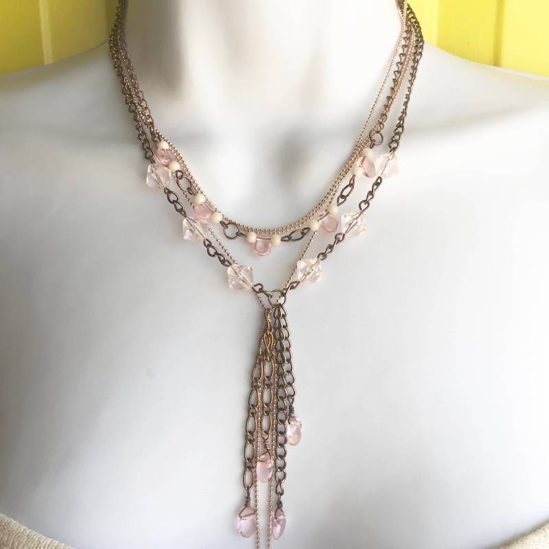 Kupfer Und Roségold Y Halskette Kupfer Und Roségold Y Halskette von RenovatedRETRO