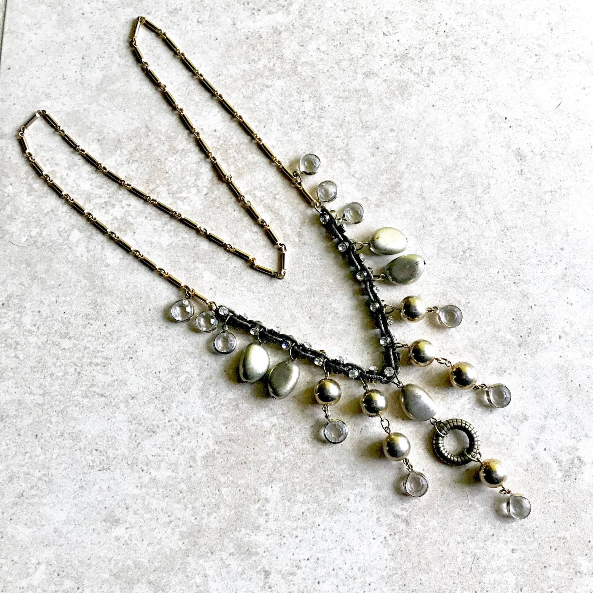 Upcycled Gold Statement Halskette/Recycelte Goldkette Und Perlenkette Upcycled Gold Statement Halskette/Recycelte Goldkette Und Perlenkette von RenovatedRETRO