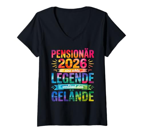 Damen Pensionär 2026 Legend Terrain Pensioner in Retirement T-Shirt mit V-Ausschnitt Damen Pensionär 2026 Legend Terrain Pensioner in Retirement T-Shirt mit V-Ausschnitt von Rente 2026 Legend Leaves Retirees Outfit