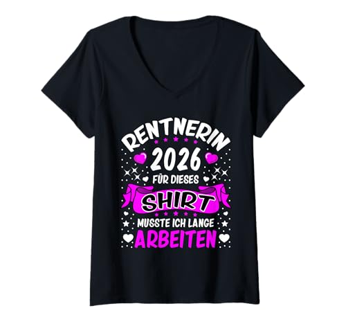 Damen Rente 2026 Pension 2026 Rentner 2026 Renteneintritt T-Shirt mit V-Ausschnitt Damen Rente 2026 Pension 2026 Rentner 2026 Renteneintritt T-Shirt mit V-Ausschnitt von Rente 2026 Pensionierung 2026 Ruhestand 2026